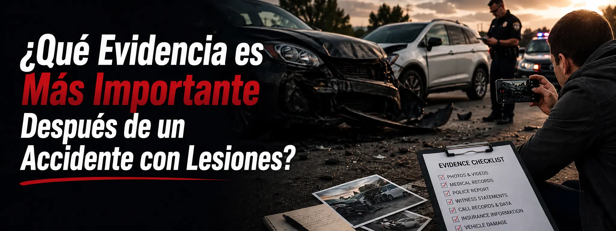 ¿Qué Evidencia es Más Importante Después de un Accidente con Lesiones
